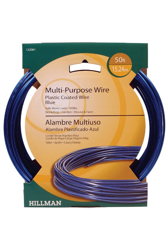 FASTENERS 122061 Blue Plastic Coated Galvanized Guy-A-Wire with Bulk Packaging, 50'