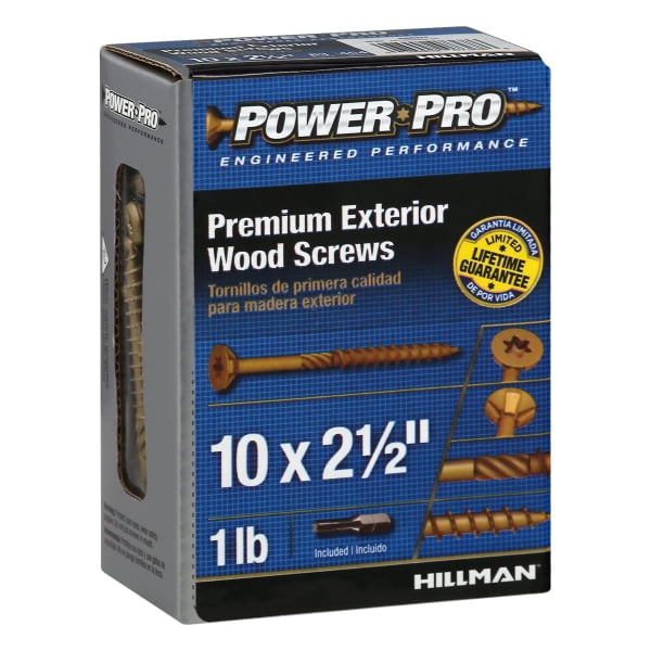 HILLMAN FASTENERS Wood & Deck Screws, Sharp Point, Star, #10 x 2.5-In., 1-Lb. 48601