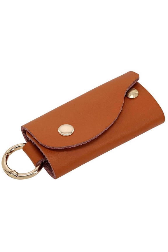 5040531 Leather Keychain Card Holder, Assorted Black & Brown
