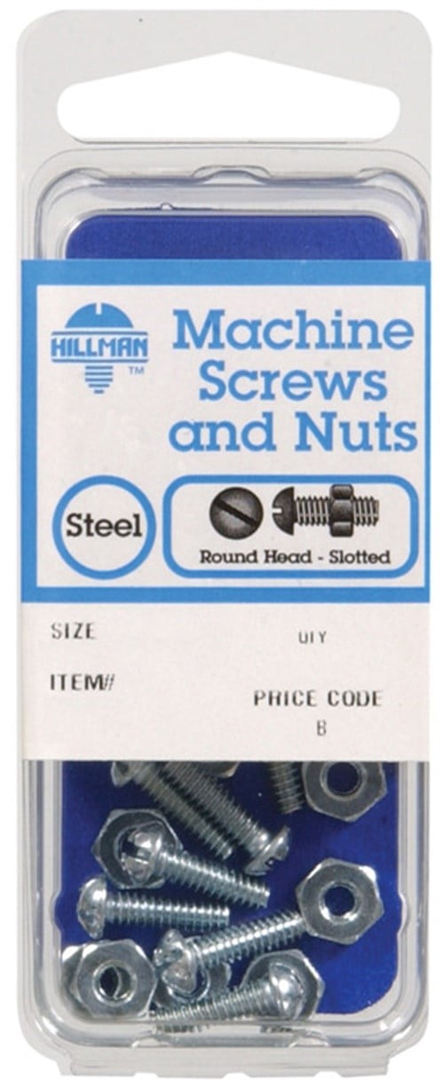 Hillman 7695 Combination Head Machine Screw #10-24 x 1-1/2 in. Zinc Round 8-Pack