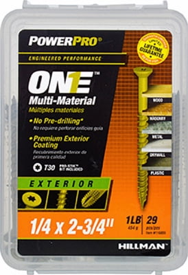 Hillman 116859 Multi-Material Screw POWERPRO ONE 1/4" S X 2-3/4" L Star Flat Head 1 lb Bronze