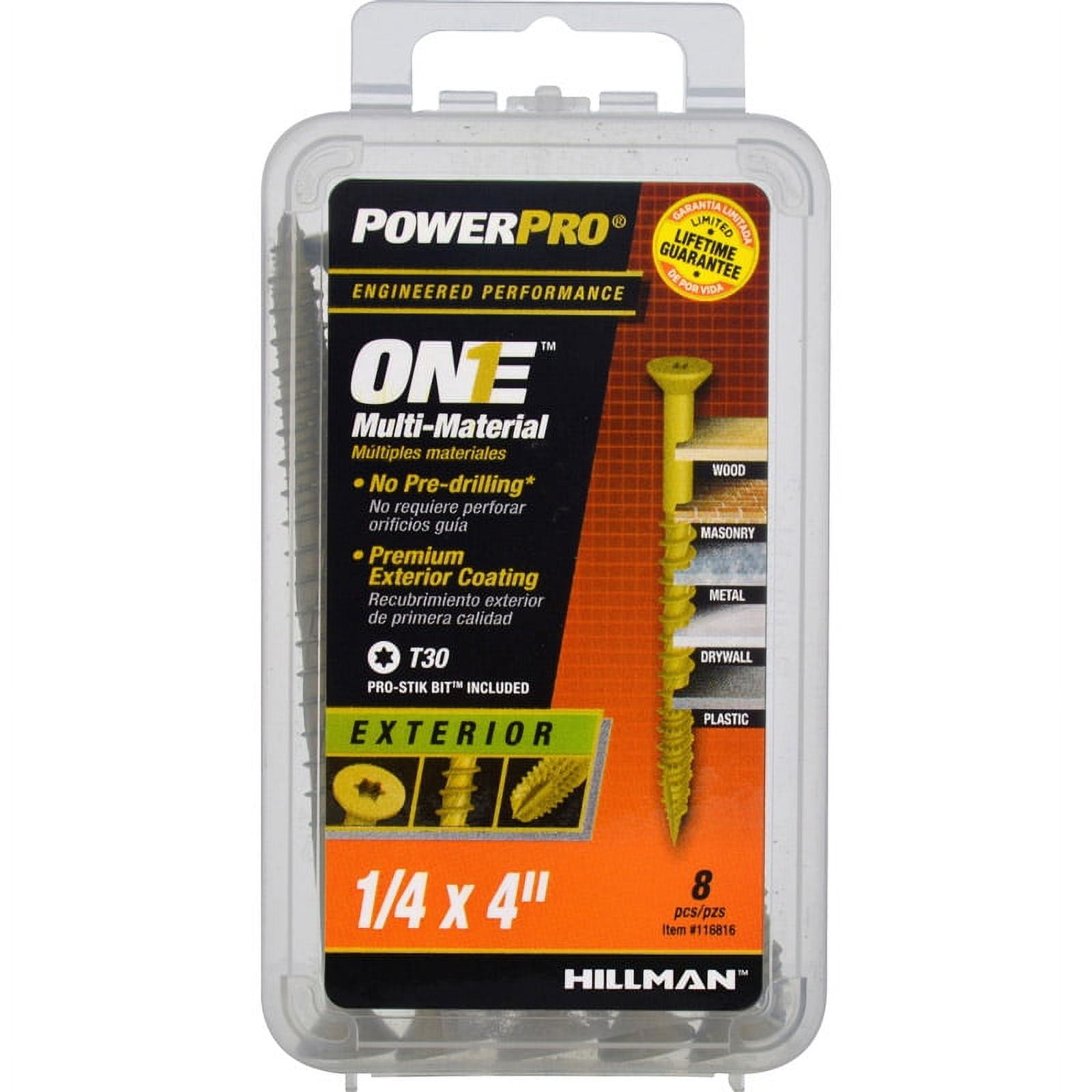HILLMAN FASTENERS 8PK 1/4x4 FH EXT Screw 116816