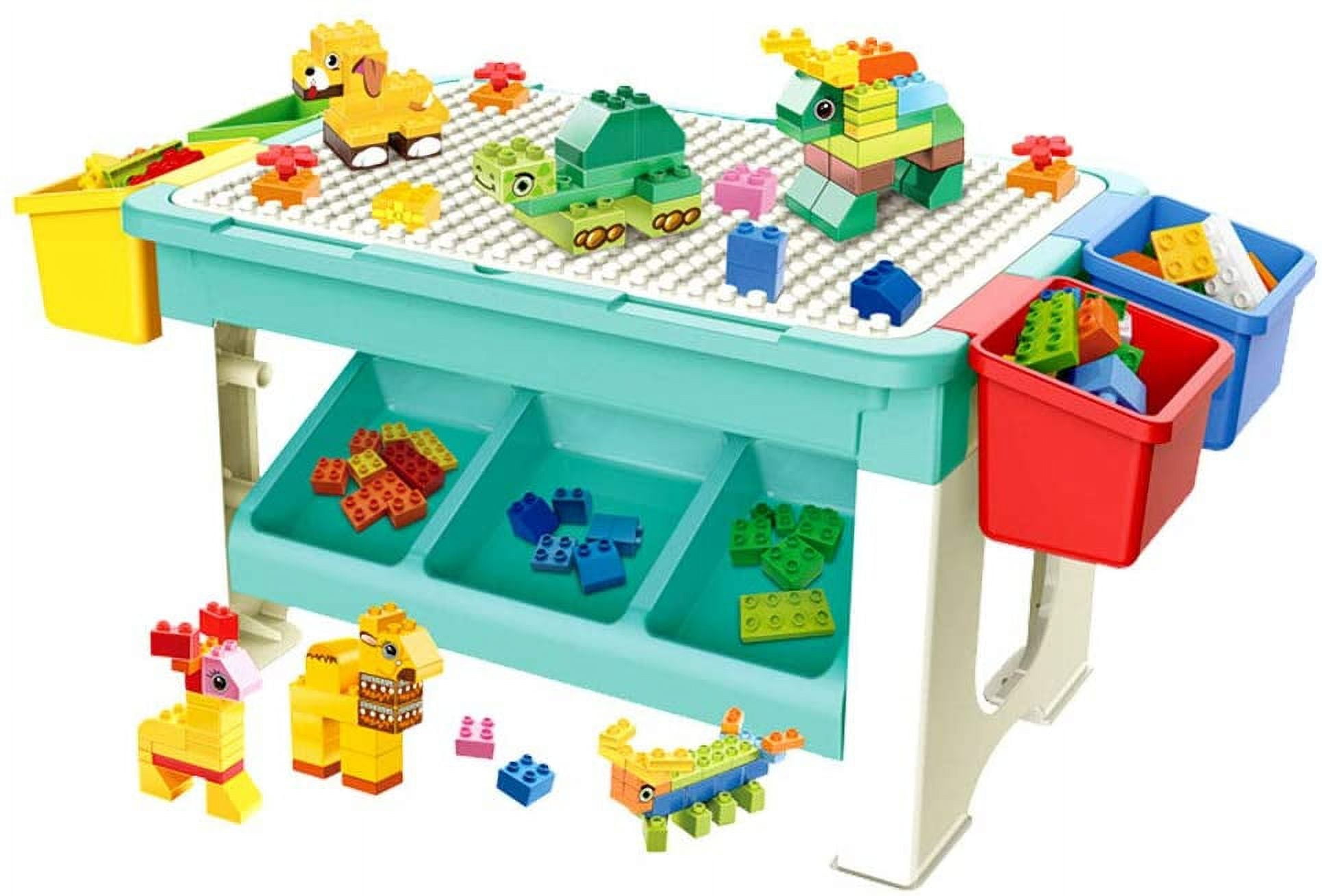 HILLO 69 Piece Multi Activity Table Set, Large Building Block - Table ...