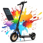 HILLVIGO Electric Scooter for Adults, 10 Soild Tires, 750W Peak Motor, Dual Suspension, 21 MPH Top Speed, 25-30 Miles Long Range, Dual Braking, Folding, Commuting, E Scooter for Adults