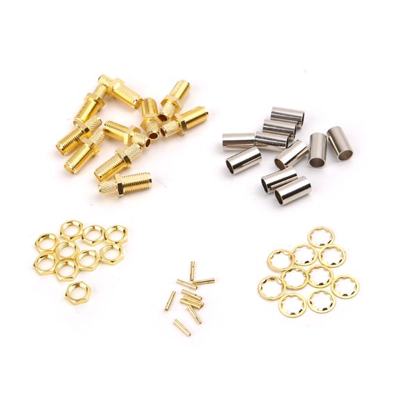 HILOGEL 10pcs SMA Female Nut Bulkhead Crimp RF Connector For RG58 RG142 LMR195 RG400