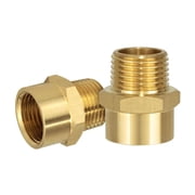 HILOGEL 2PCS Brass G1/2 BSP Female To 1/2Inch NPT Male Thread Pipe Fitting Adapters