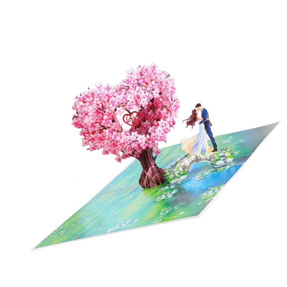 HILOGEL 3D Popup Invitation Card for Birthday Event Valentine Day Heart Tree Card
