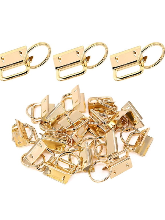 50pcs for Key Fob Hardware with for Key Rings Set for Bag Wristlets Ribbon Webbi
