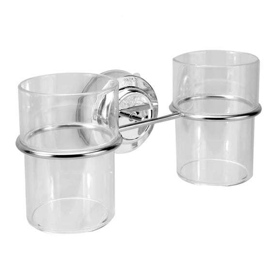 HILOGEL Bathroom Suction Cup Toothbrush Holder Mouthwash Cup Toothpaste Storage Rack