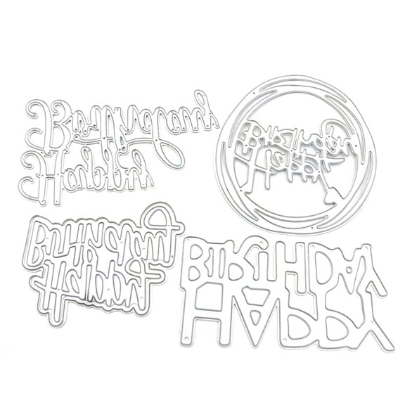 HILOGEL Birthday Embossing Die Cuts for Birthday Card Making DIY Scrapbooking Albums
