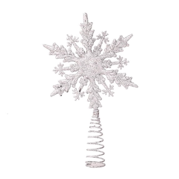 HILOGEL Christmas Tree Topper Star Glitter Hollow Out 3D Snowflake Hanging Treetop Decor
