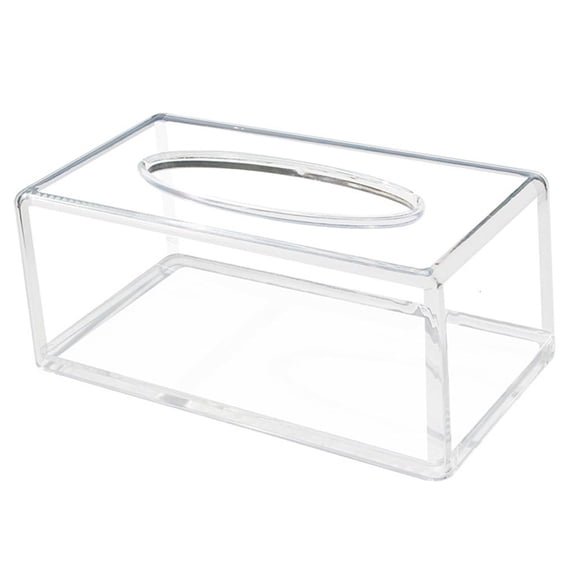HILOGEL Clear Tissue Box Acrylic Rectangular Napkin Holder Desktop Storage Container for Home Bathroom Office Desk Organizer for Facial Tissues Transparent for Case