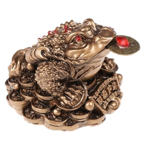 HILOGEL Feng Shui Money for Toad Lucky Fortune Wealth Chinese Golden for Frog for Toad C