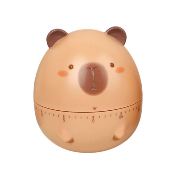 HILOGEL Fun Capybara Mechanical Kitchen Timer Stable Base For Eggs And Homework Timing