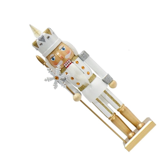 HILOGEL Holiday Gold Snowflake Nutcrackers 36cm Decorative Christmas Tabletop Statue
