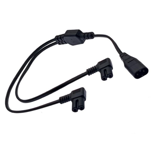 HILOGEL IEC320 C8 To 2 IEC C7 Socket Power Splitter Cable 60cm Length For Electronics