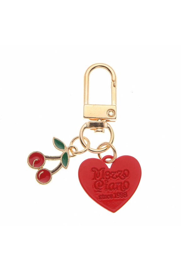 Metal for Key Ring Anti Cute Tiny Keychain with Cherry Heart Rustpro