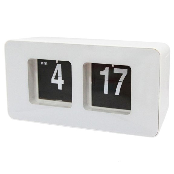 HILOGEL Quiet Operations Flipped Clock Battery Operated Automatic Turn Page Desk Clock