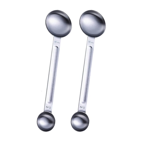 HILOGEL Silver Duals Head Kitchen Spoon 5ml And 15ml Suitable For Various Ingredients