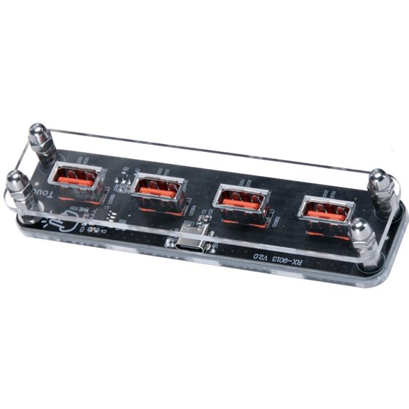 HILOGEL Stylish 4 Port USB Power Hub Acrylic Texture Suitable for Fast Charging