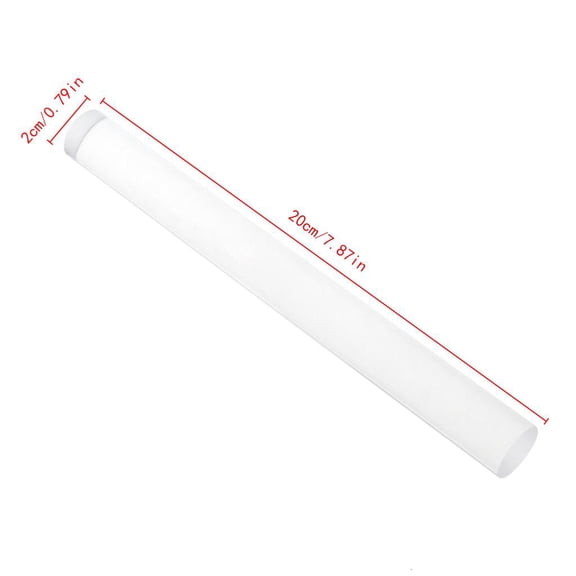 HILOGEL Transparent Acrylic Solid Roll Clay Rolling Pin Fondant Baking Pastry Roller
