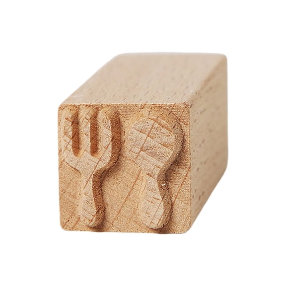 HILOGEL Wooden Pottery Stamp DIY Clay Tools Stamps Modeling Pattern Stamp for Clay Rolling Pin Textured Hand Roller Seal Supplies