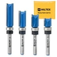 thumbnail image 1 of HILTEX 10103H Bottom Bearing Pattern Flush Trim Router Bit Set, 4 Pieces, 1/4 Inch Shank, CNC Woodworking Tool, 1/2" Cutting Diameter, Cutting Length: 1/2", 25/32”, 1”, and 1-1/2”, 1 of 6