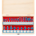 thumbnail image 1 of HILTEX 10108 Tungsten Carbide Router Bit Set, Woodworking Tools and Accessories, 1/4-Inch Shank, 24-Piece Set, 1 of 5