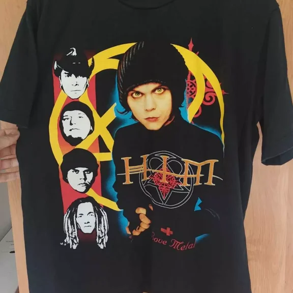 HIM Shirt T-shirt black Unisex Cotton S-5XL HIM Shirt