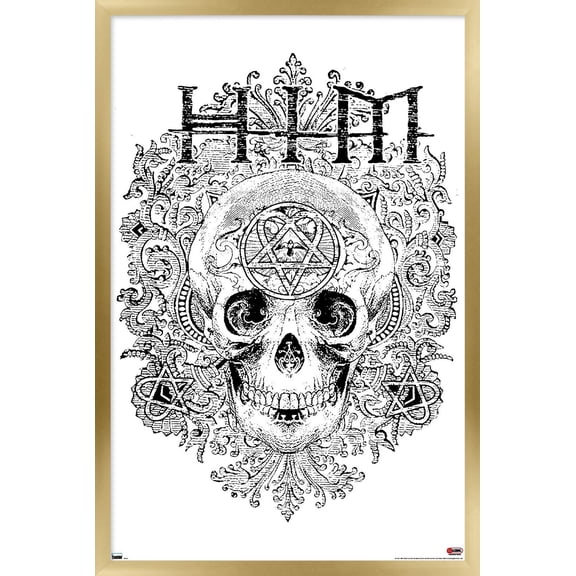 HIM - Skull Flourish Wall Poster, 14.725" x 22.375" Framed
