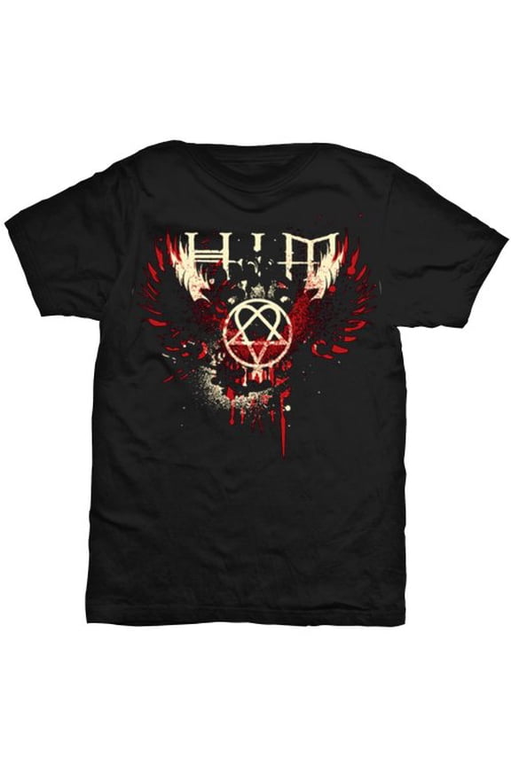 HIM Men's Wings Splatter T-shirt Small Black
