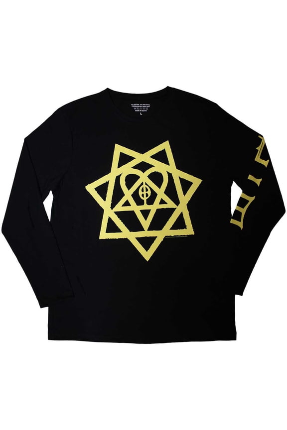 HIM Unisex Long Sleeve T-Shirt: Heartagram Honeycomb (Sleeve Print)