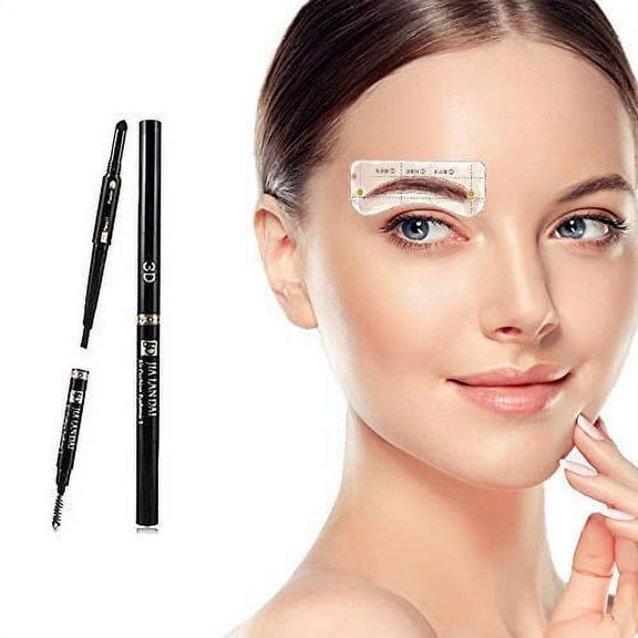 HIME SAMA Perfect Brow Kit Reusable Eyebrow Shaping Stencils Kit, Curved