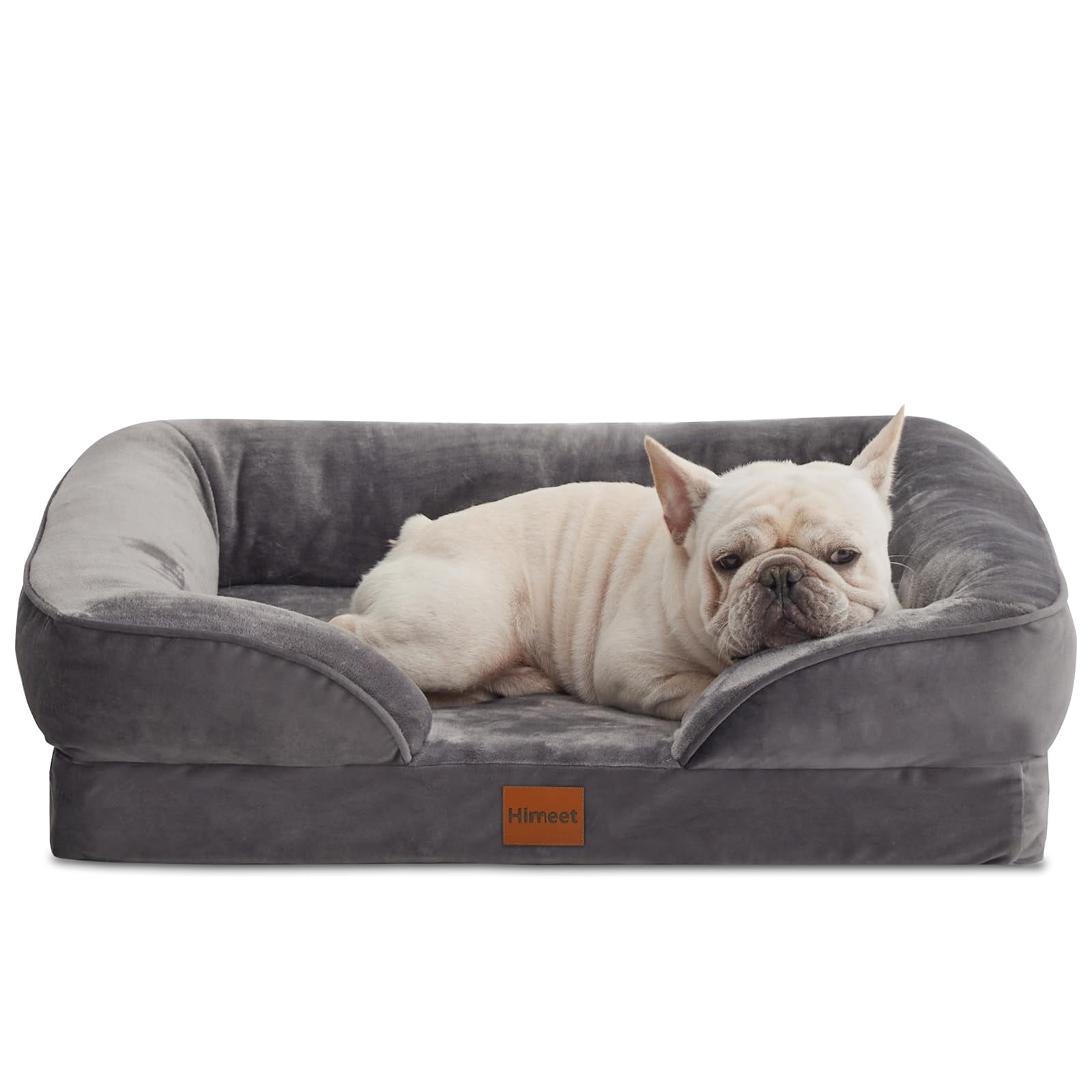 HIMEET Waterproof Dog Bed DHF10 Removable Bolsters Washable Dog Bed