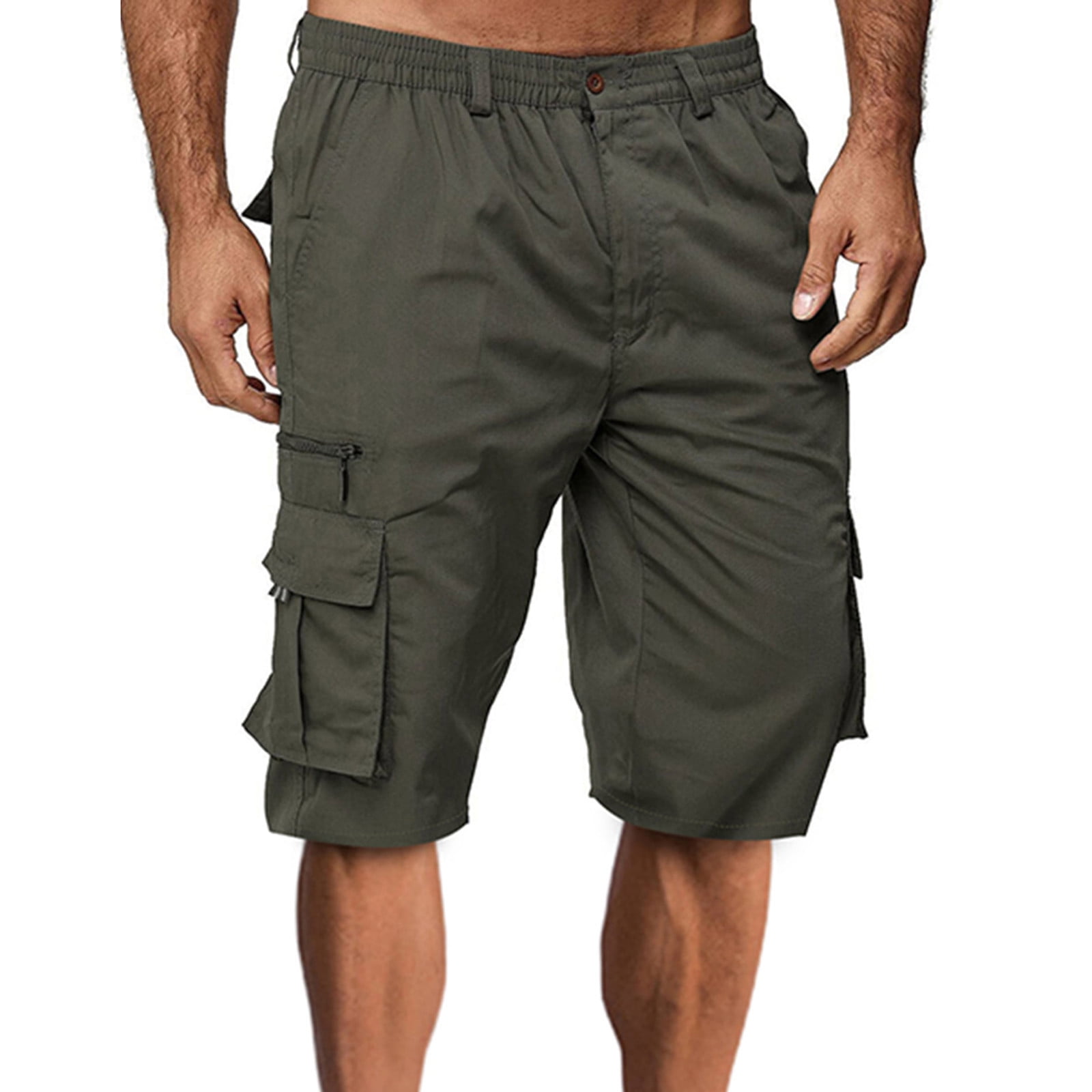 HIMIWAY Big Mens Shorts Plus Size Men's Cargo Shorts MultiPockets