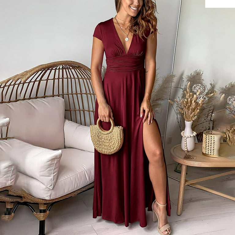 Wine colored summer dresses online