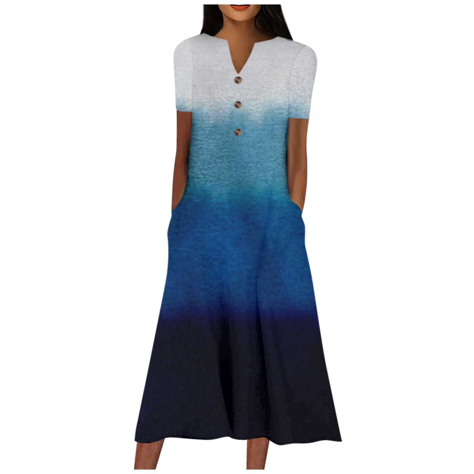 HIMIWAY Summer Dresses for Women 2023 Women's Vneck Short Sleeve Dress