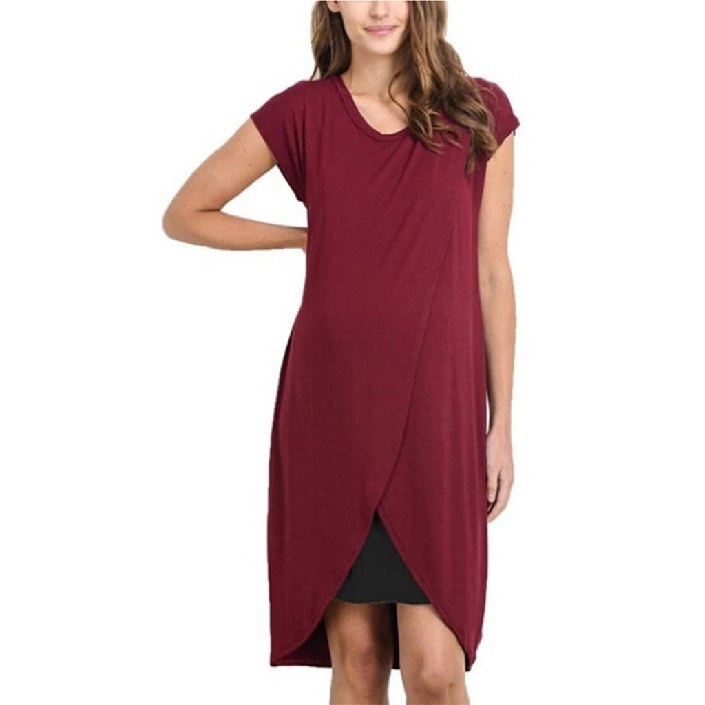 HIMIWAY Tank TopWomens Tops Women's Maternity Wrap Top Cap Sleeveless