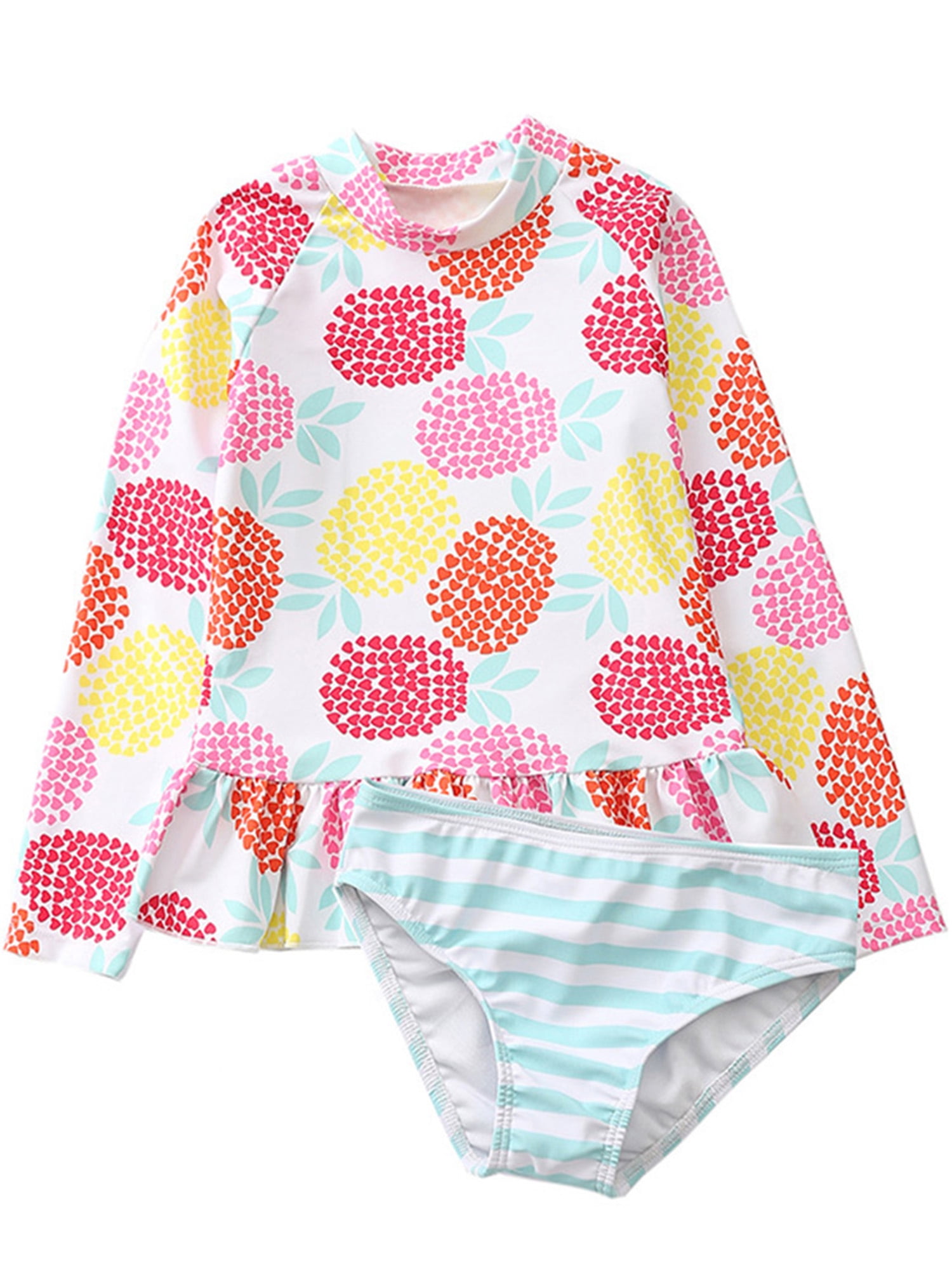 HIMONE Baby Toddler Girl Rash Guard Two Piece Swimsuit