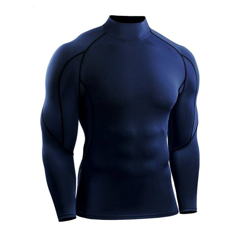 HIMONE Compression base layer body Armour Long Sleeve Men's Thermal Gym T-Shirt Sports Shirts Top