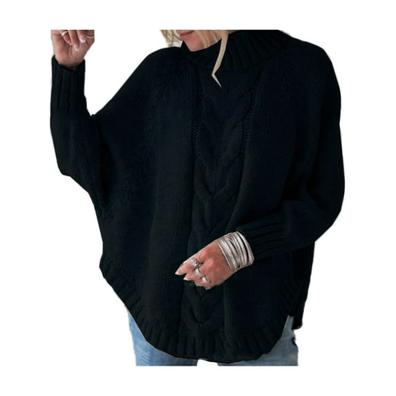HIMONE Women's Casual Long Sleeve Turtleneck Sweater Pullover Autumn Comfy Warm Chunky Jumper Kintwear