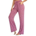 thumbnail image 1 of HIMONE Womens Yoga Sweatpants Wide Leg Lounge Pajamas Pants Sleeping Drawstring Maxi Loungewear Workout Joggers Pants with Pockets, 1 of 2