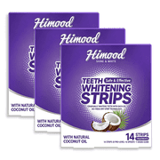 HIMOOD Teeth Whitening Strips, Coconut Flavor, 42 Strips Total, 3-Pack