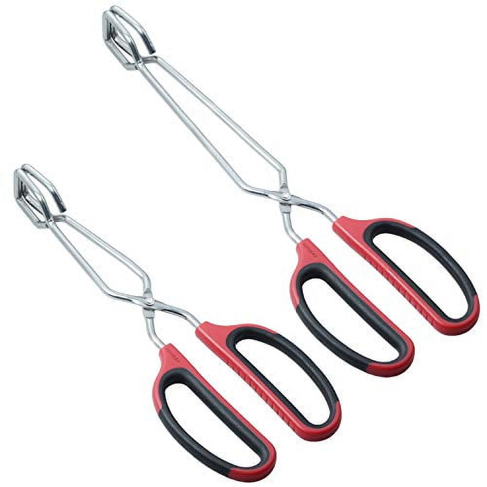Gseagtia Stainless Steel Scissor Tongs 10-Inch and 12-Inch Set, Set of 2