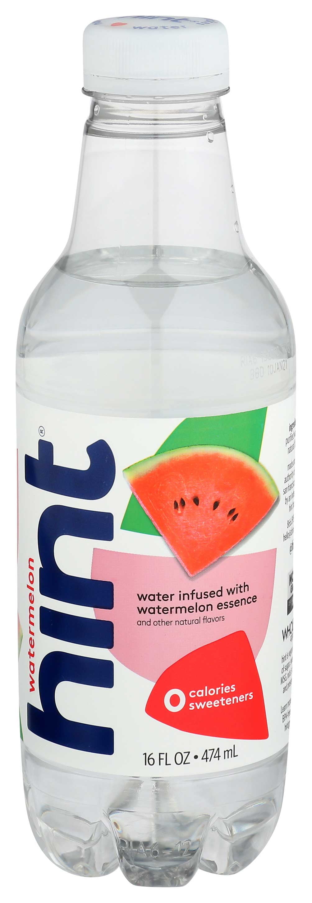 HINT WATER Water, Watermelon, 16 Ounce (Pack of 12)