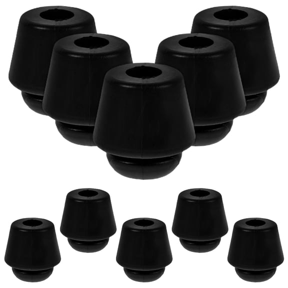 HINTRMENT 0.6x0.6x0.6in Black Rubber Car Door Stopper for Engine Hood Vibration Reduction 10Pcs