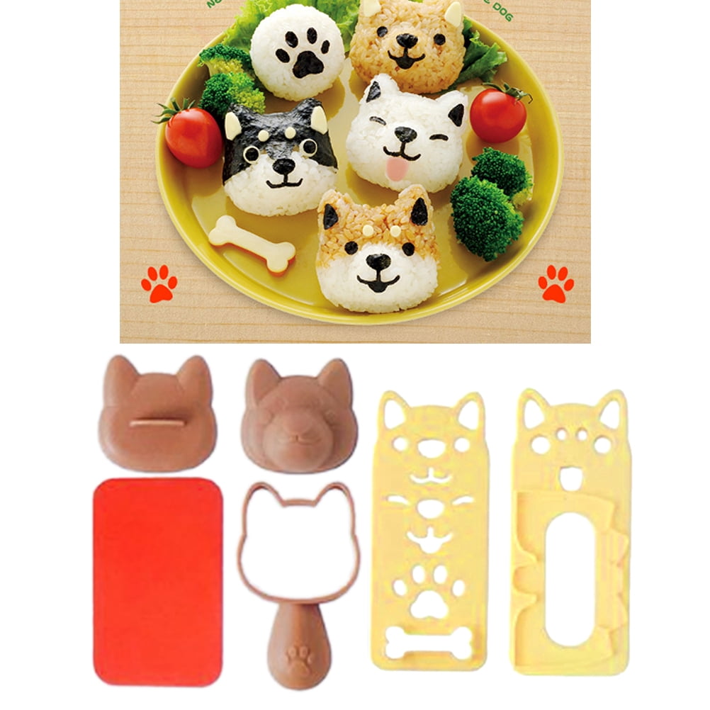 HINTRMENT 1 Set Rice Ball Mold Assorted Color Puppy Shaped ABS Silicone ...