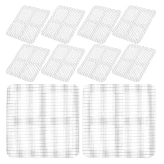 HINTRMENT Self Adhesive Design Floor Drain Stickers 100 Pcs 3.9 X 3.9 X 0.04 In Silver Fiberglass