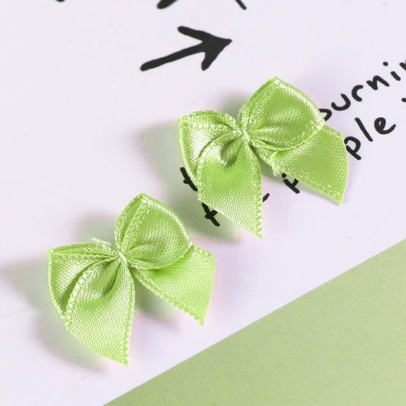 HINTRMENT 100Pcs Handmade Ribbon Bows for Wedding and Holiday Crafts Light Green Bowknots