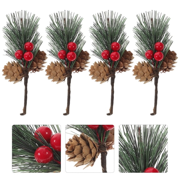 HINTRMENT 10Pcs Christmas Pine Cone Picks Decorations for Home Decor 3.9X2.0X1.2in